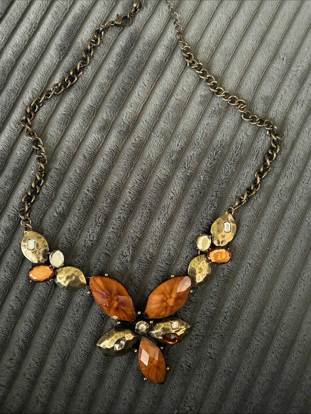 Statement Amber Crystal Bib Necklace - Women Jewelry